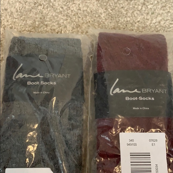 Lane Bryant Boot Socks Dark Gray and Wine - Picture 2 of 6